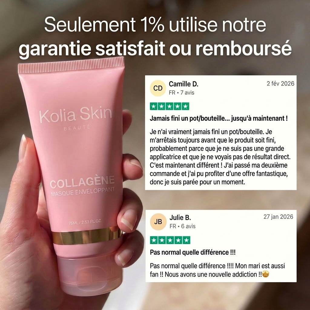Avis clients 5 étoiles sur le masque collagène Kolia Skin