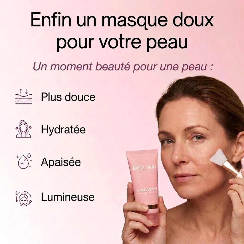Masque collagène Kolia Skin au pinceau, un moment beauté pour une peau plus douce, hydratée, apaisée et lumineuse